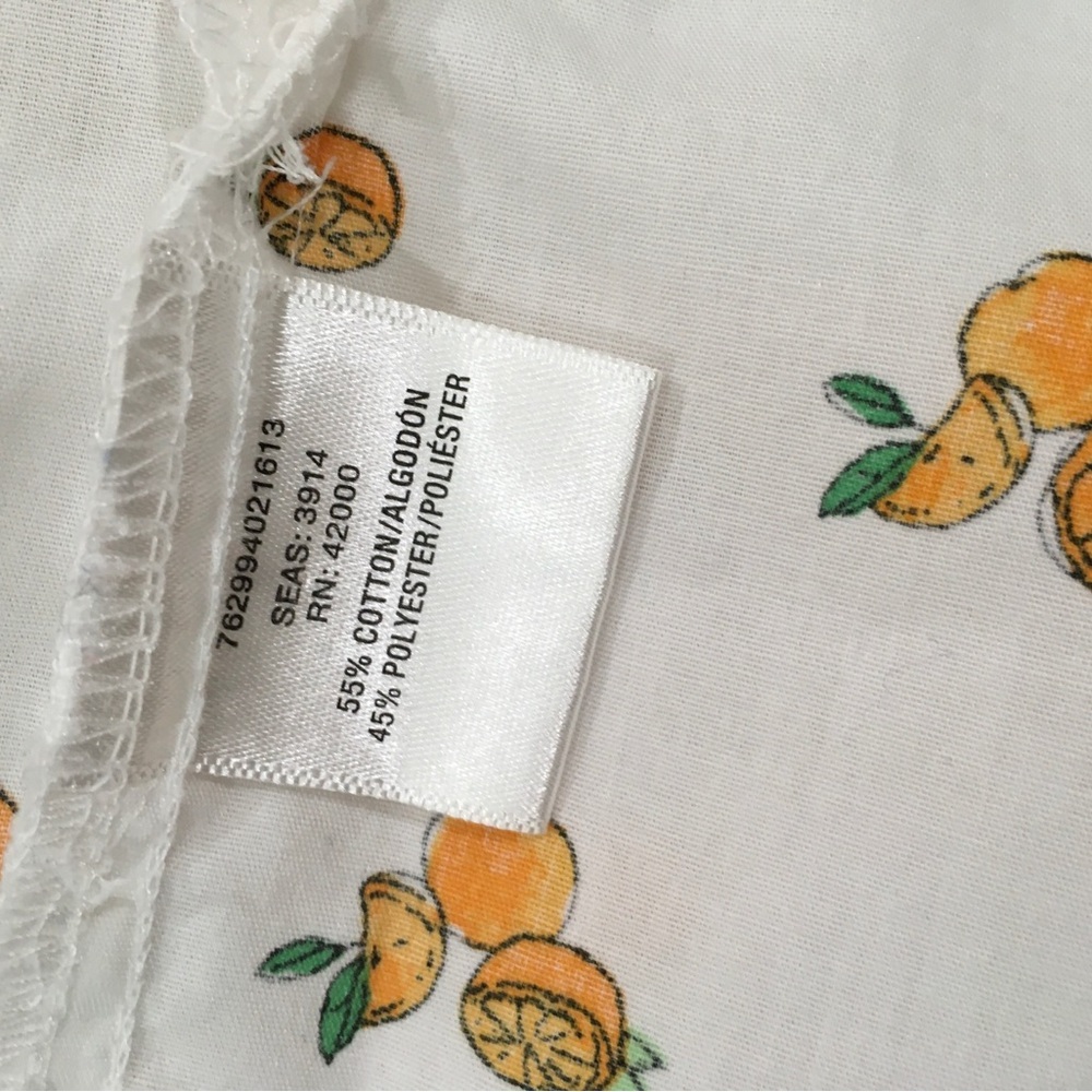 Vtg Basic Editions White Orange Button Down Tank … - image 4